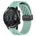 For Honor Magic Watch 2 46mm 22mm Folding Magnetic Clasp Silicone Watch Band(Teal)