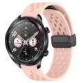 For Honor Watch Dream 22mm Folding Magnetic Clasp Silicone Watch Band(Pink)