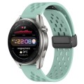 For Huawei Watch 3 Pro New 22mm Folding Magnetic Clasp Silicone Watch Band(Teal)