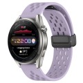 For Huawei Watch 3 Pro New 22mm Folding Magnetic Clasp Silicone Watch Band(Purple)