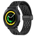 For Samsung Galaxy Gear Sport 20mm Folding Magnetic Clasp Silicone Watch Band(Black)