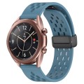 For Samsung Galaxy Watch3 41mm 20mm Folding Magnetic Clasp Silicone Watch Band(Blue)