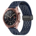 For Samsung Galaxy Watch3 41mm 20mm Folding Magnetic Clasp Silicone Watch Band(Midnight Blue)