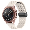For Samsung Galaxy Watch3 41mm 20mm Folding Magnetic Clasp Silicone Watch Band(Starlight Color)