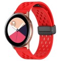 For Samsung Galaxy Watch Active 20mm Folding Magnetic Clasp Silicone Watch Band(Red)