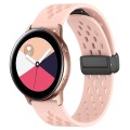For Samsung Galaxy Watch Active 20mm Folding Magnetic Clasp Silicone Watch Band(Light Pink)