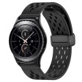 For Samsung Gear S2 Classic 20mm Folding Magnetic Clasp Silicone Watch Band(Black)