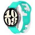 For GarminMove Trend 20mm Double Color Silicone Watch Band(Cyan+White)