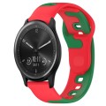 For Garmin Vivomove Sport 20mm Double Color Silicone Watch Band(Red+Green)