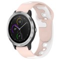 For Garmin Vivoactive 3 20mm Double Color Silicone Watch Band(Pink+White)
