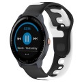 For Garmin Vivoactive3 Music 20mm Double Color Silicone Watch Band(Black+White)