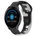 For Garmin Vivoactive3 Music 20mm Double Color Silicone Watch Band(Black+Grey)
