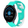 For Garmin Vivoactive3 Music 20mm Double Color Silicone Watch Band(Cyan+White)