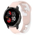 For Garmin Venu 2 Plus 20mm Double Color Silicone Watch Band(Pink+White)