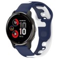 For Garmin Venu 2 Plus 20mm Double Color Silicone Watch Band(Blue+White)