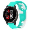 For Garmin Venu 2 Plus 20mm Double Color Silicone Watch Band(Cyan+White)