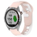 For Garmin Approach S40 20mm Double Color Silicone Watch Band(Pink+White)