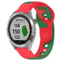 For Garmin Approach S40 20mm Double Color Silicone Watch Band(Red+Green)