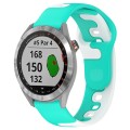 For Garmin Approach S40 20mm Double Color Silicone Watch Band(Cyan+White)