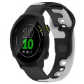 For Garmin Forerunner 158 20mm Double Color Silicone Watch Band(Black+Grey)