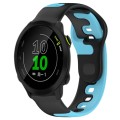 For Garmin Forerunner 158 20mm Double Color Silicone Watch Band(Black+Blue)