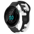 For Garmin Forerunner 55 20mm Double Color Silicone Watch Band(Black+White)