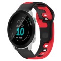 For Garmin Forerunner 55 20mm Double Color Silicone Watch Band(Black+Red)