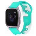 For Garmin Venu SQ 20mm Double Color Silicone Watch Band(Cyan+White)