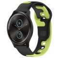For Garmin VivoMove Style 20mm Double Color Silicone Watch Band(Black+Green)