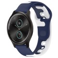 For Garmin VivoMove Style 20mm Double Color Silicone Watch Band(Blue+White)