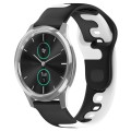 For Garmin VivoMove Luxe 20mm Double Color Silicone Watch Band(Black+White)