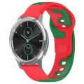 For Garmin VivoMove Luxe 20mm Double Color Silicone Watch Band(Red+Green)