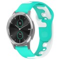 For Garmin VivoMove Luxe 20mm Double Color Silicone Watch Band(Cyan+White)