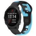 For Garmin Forerunner 245 20mm Double Color Silicone Watch Band(Black+Blue)