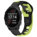 For Garmin Forerunner 245 20mm Double Color Silicone Watch Band(Black+Green)
