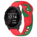 For Garmin Forerunner 245 20mm Double Color Silicone Watch Band(Red+Green)