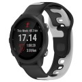 For Garmin Forerunner 245 Music 20mm Double Color Silicone Watch Band(Black+Grey)
