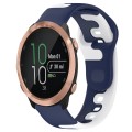 For Garmin Forerunner 645 20mm Double Color Silicone Watch Band(Blue+White)