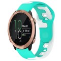 For Garmin Forerunner 645 20mm Double Color Silicone Watch Band(Cyan+White)