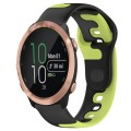 For Garmin Forerunner 645 Music 20mm Double Color Silicone Watch Band(Black+Green)
