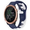 For Garmin Forerunner 645 Music 20mm Double Color Silicone Watch Band(Blue+White)