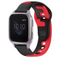For Garmin Forerunner Sq2 20mm Double Color Silicone Watch Band(Black+Red)
