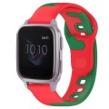 For Garmin Forerunner Sq2 20mm Double Color Silicone Watch Band(Red+Green)