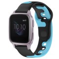 For Garmin Forerunner Sq2 Music 20mm Double Color Silicone Watch Band(Black+Blue)