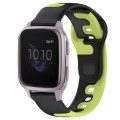 For Garmin Forerunner Sq2 Music 20mm Double Color Silicone Watch Band(Black+Green)