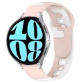 For Samsung Galaxy Watch 6 44mm 20mm Double Color Silicone Watch Band(Pink+White)