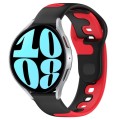 For Samsung Galaxy Watch 6 40mm 20mm Double Color Silicone Watch Band(Black+Red)