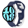 For Samsung Galaxy Watch 6 40mm 20mm Double Color Silicone Watch Band(Blue+White)