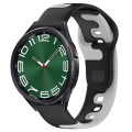For Samsung Galaxy Watch 6 Classic 43mm 20mm Double Color Silicone Watch Band(Black+Grey)