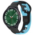 For Samsung Galaxy Watch 6 Classic 43mm 20mm Double Color Silicone Watch Band(Black+Blue)